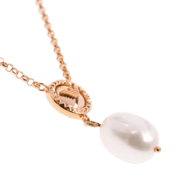 Emporio Armani Pearl Rose Gold-Tone Sterling Silver Pendant Necklace EG3433221