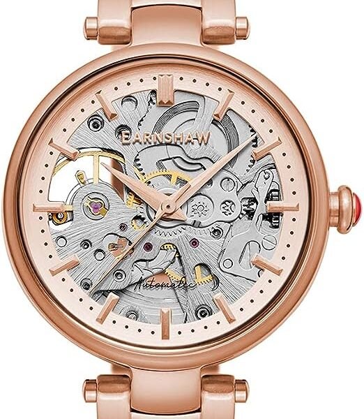 Thomas Earnshaw Women's Watch Charlotte Automatic Skeleton Rosy Gold ES-8160-44