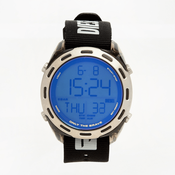 DIESEL Crusher Men's Black AND Iridescent Digital LCD Watch DZ1984