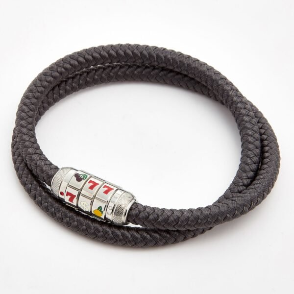 TATEOSSIAN SLOT/FRUIT MACHINE IP STEEL & GREY WRAP BRACELET BR0702