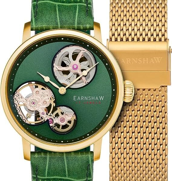 Thomas Earnshaw Drake Skeleton Automatic Watch ES-8293-11 Vintage Black