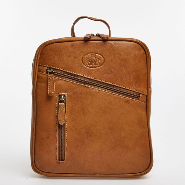 ROWALLAN Brown Leather Backpack 31-2126