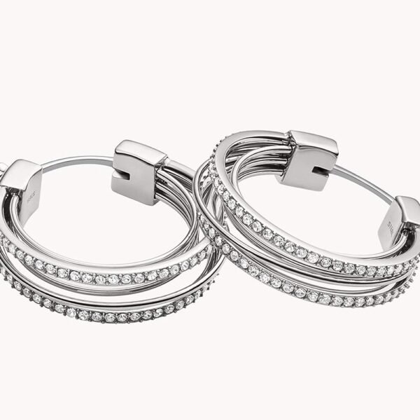 Emporio Armani Women's Silver-Tone Stainless Steel Hoop Earring EGS2195040