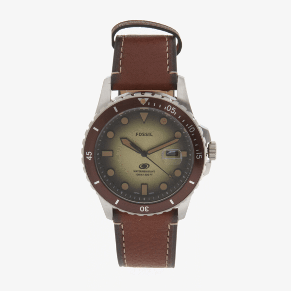Fossil Blue Dive Three-Hand Date Brown Leather Watch FS5961