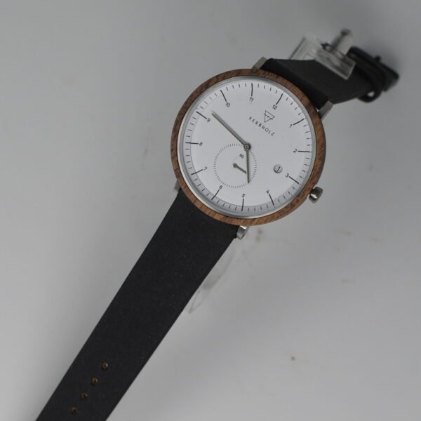 KERBHOLZ WATCH ANTON WALNUT BLACK RECYCLED LEATHER