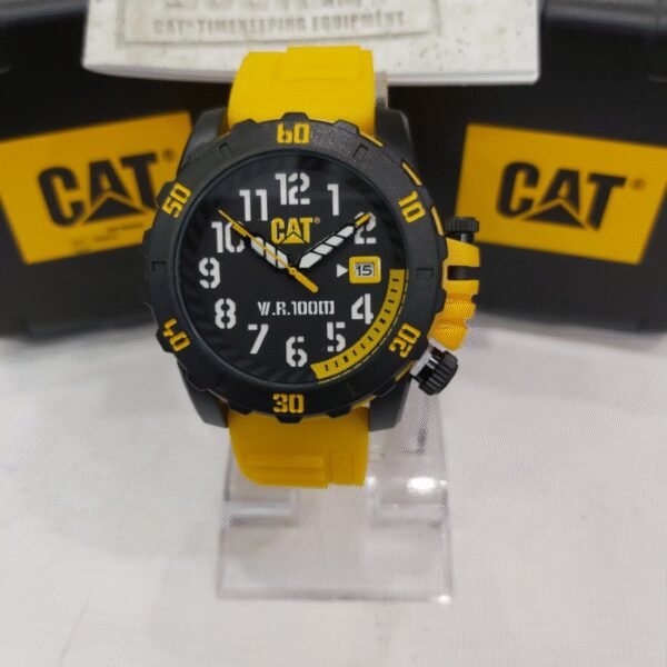 Caterpillar Barricade Black & Yellow Military Style Watch LK17127117