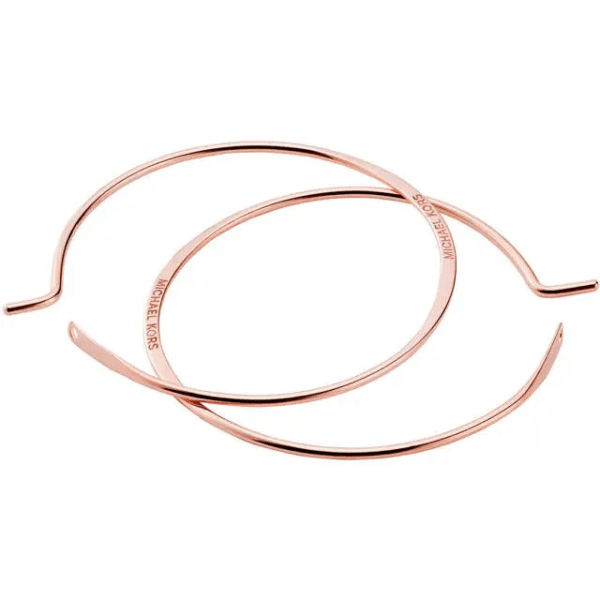 Michael Kors Earrings 14k Rose Gold Sterling Silver Medium Whisper Hoop MKC1409AA791