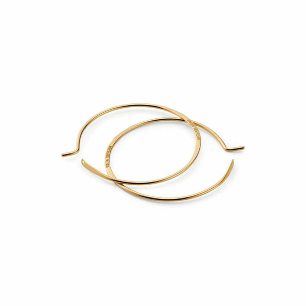 Michael Kors Earrings 14k Gold plated Sterling Silver Medium Whisper Hoop