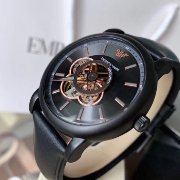 EMPORIO ARMANI AR60012 Watch Mechanical Automatic Miyota Leather Skeletal