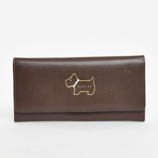 RADLEY Brown BiFold HERITAGE DOG OUTLINE Large Flapover Matinee