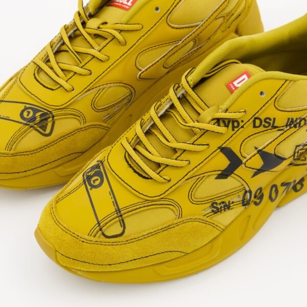DIESEL Yellow S-Serendipity Sport Sneakers Men's Low-top Leather and Jersey Shoes