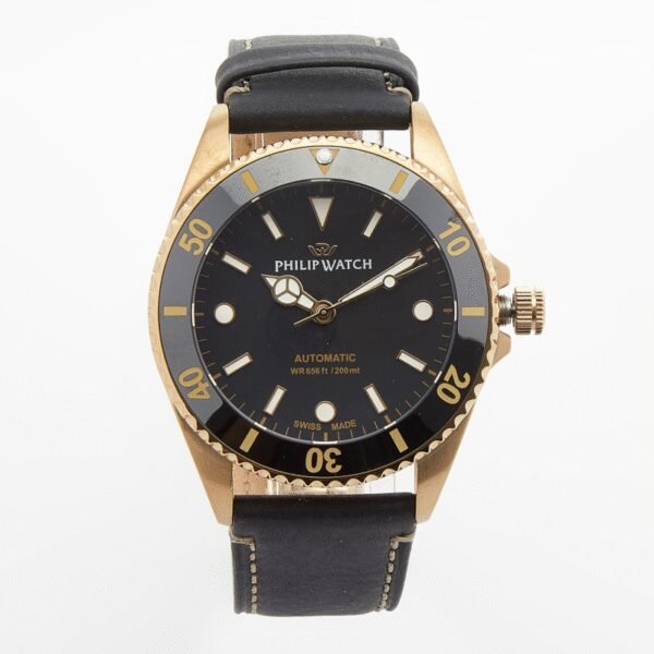 Philip Caribe Diving Automatic Watch Limited Edition Black Leather