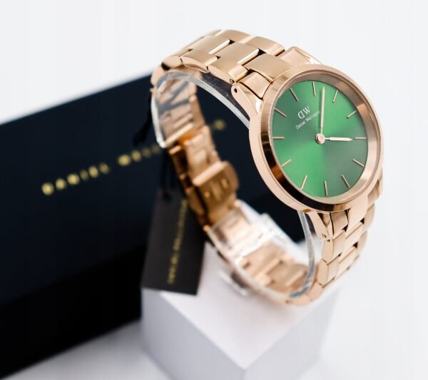 Daniel Wellington Ladies Watch Iconic Link Emerald Rose Gold DW00100420