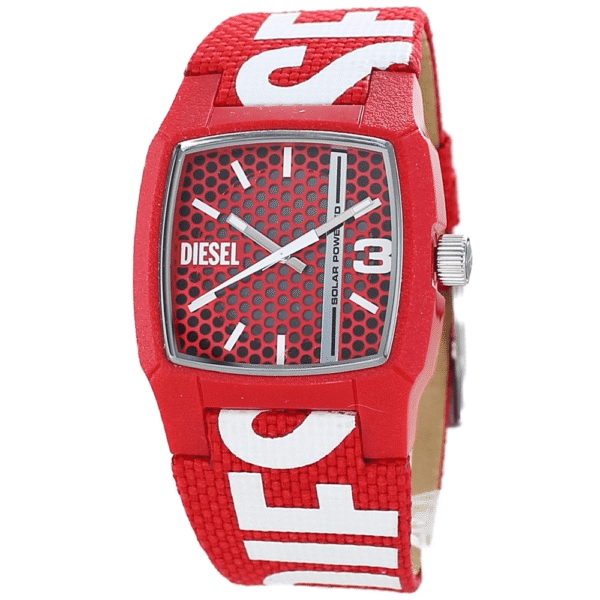 Diesel All-Gender 36mm Cliffhanger Solar-Powered Three-Hand Watch Red DZ2168