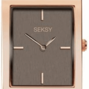 Seksy Rocks Ladies Watch Rose Gold Case & Brass Bracelet Swarovski Crystal 2706