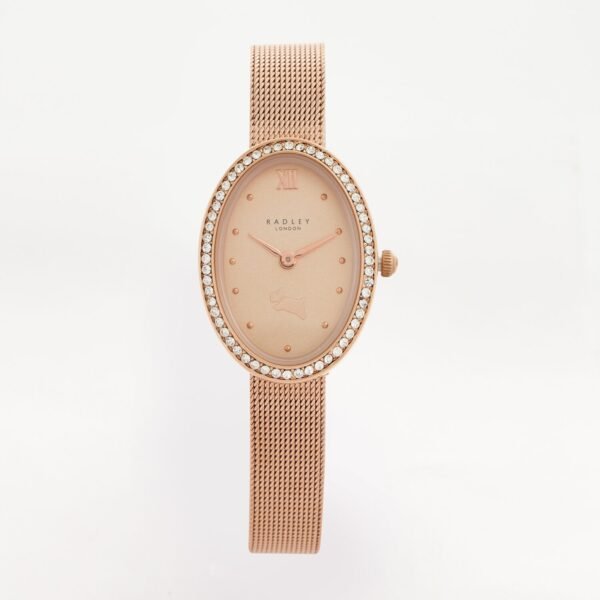 RADLEY Ladies Cranwell Close Rose Gold Tone Mesh Strap Watch RY4614