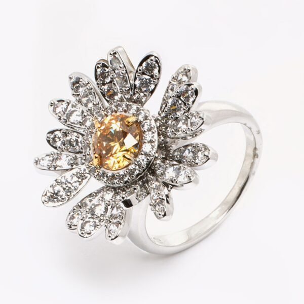 Swarovski Ring Eternal Movable Sunflower 5520366 size 55 Yellow and White