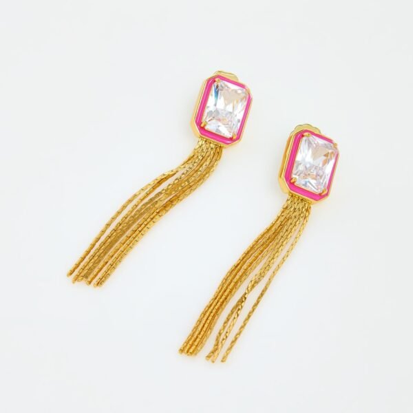 CELESTE STARRE Earrings | 18ct Gold Plated | Pink Disco Diva