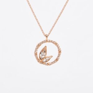 Swarovski Dellium Necklace Round Shape Bamboo White Rose-gold plated 5645371