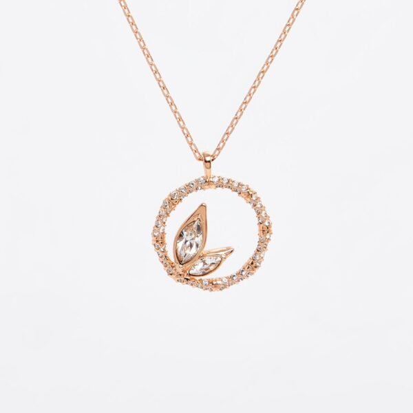 Swarovski Dellium Necklace Round Shape Bamboo White Rose-gold plated 5645371