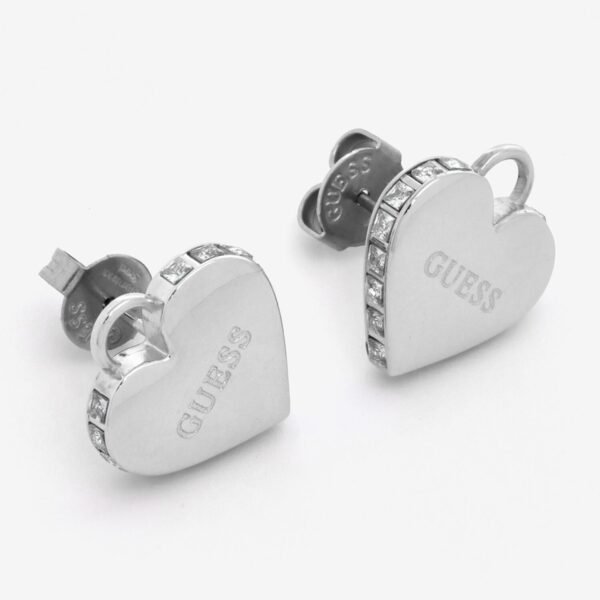 Guess Silver Earrings | Heart | Stud | UBE02231RH