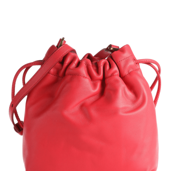 Fossil Leather Bag | Drawstring crossbody in Red | ZB1526618