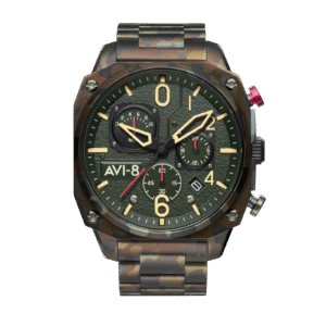 AVI-8 Hawker Hunter Retrograde Ground Camo Quartz Watch Green AV-4052-22