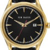 TED BAKER Men's Daquir Black Leather Strap Watch BKPDQF1149I