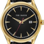 TED BAKER Men's Daquir Black Leather Strap Watch BKPDQF1149I