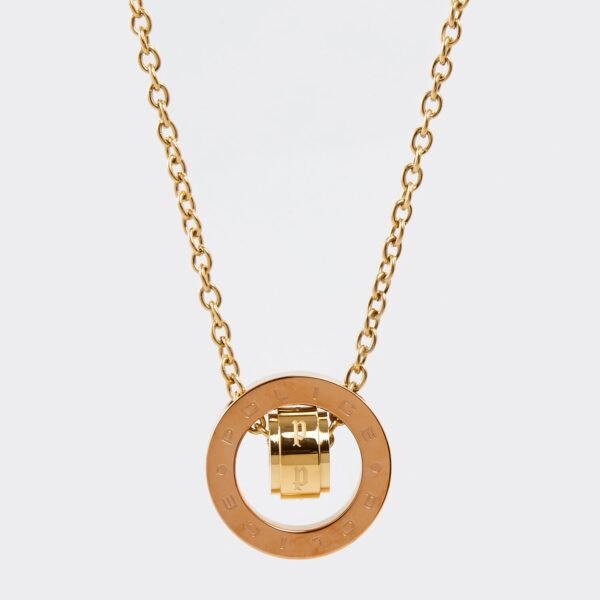 POLICE Gold & Rose Gold Two Ring Pendant Lifestyle Necklace pj.25575psgrg/03