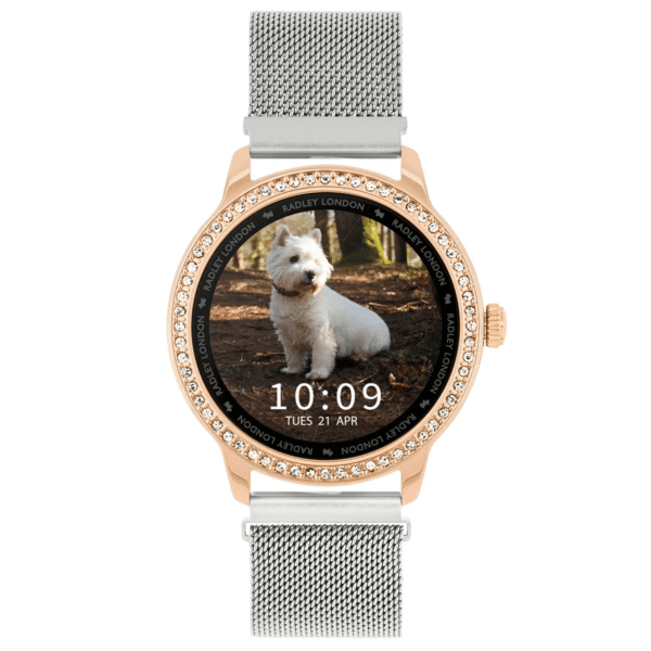 Radley Smart Watch Series 7 Stone Set Case Mesh Bracelet RYS07-4005