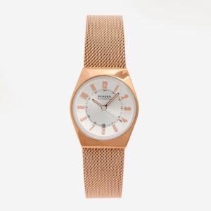 Skagen Grenel Lille White Dial Watch SKW3035 Rose Gold Plated Mesh Bracelet