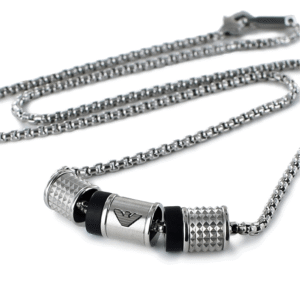 EMPORIO ARMANI Mens Necklace | Onyx Rondelle | EGS2998040