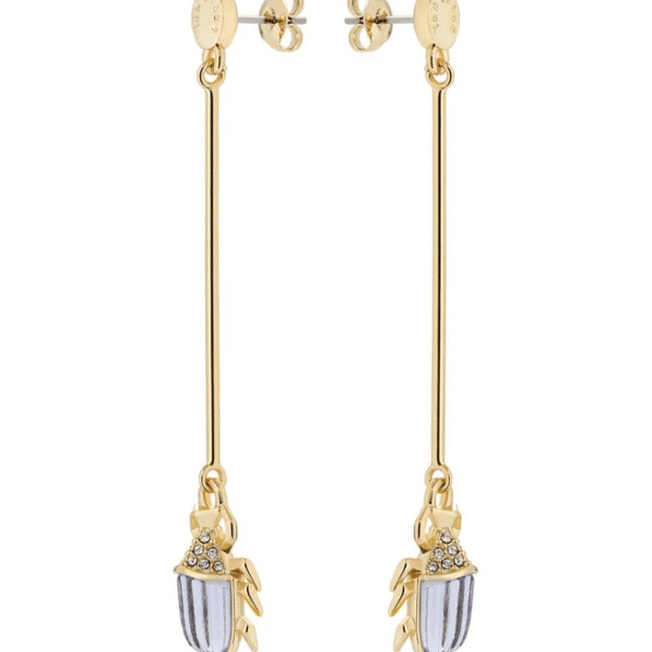 TED BAKER Lenniee Love Bug crystal-embellished brass drop earrings TBJ3137
