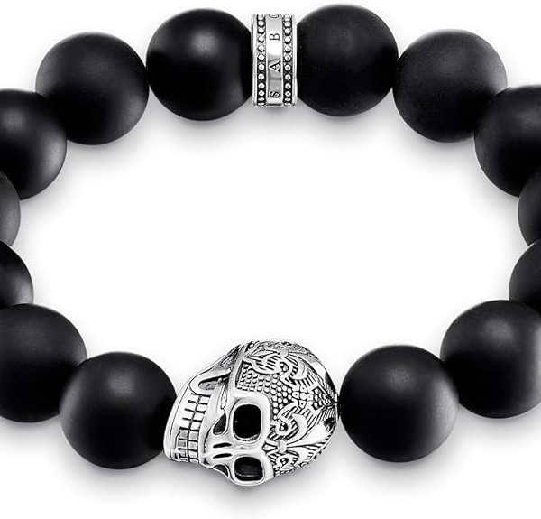 THOMAS SABO Bracelet Black Obsidian Rebel Power Skull A1571-704-11-L15