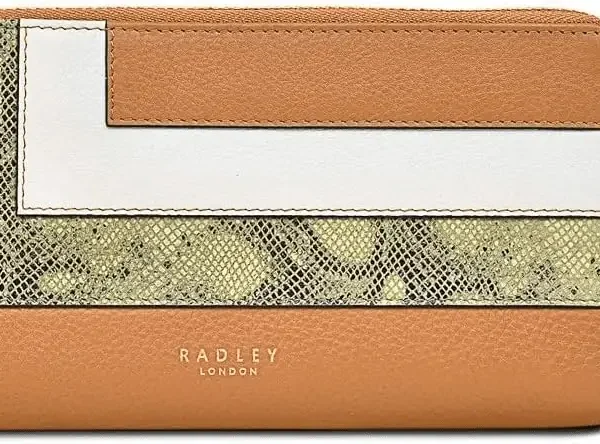 RADLEY Cuba Street Patchwork Large Zip Around Matinee Purse Butterscotch
