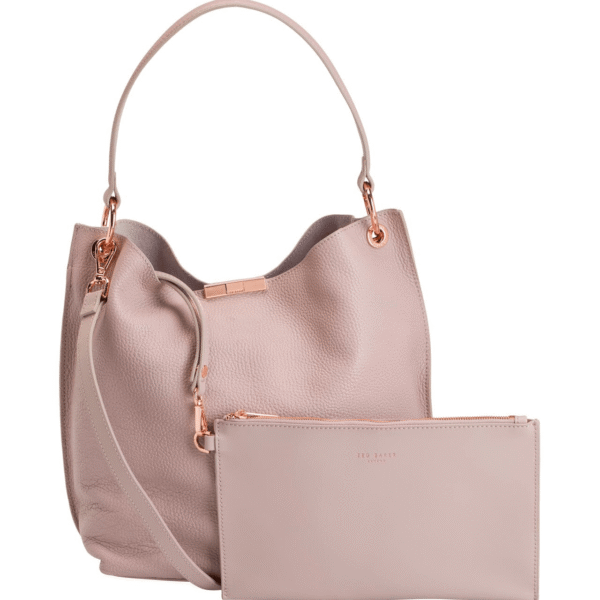 Ted Baker CANDIEE Soft grain hobo leather bag Pale Pink