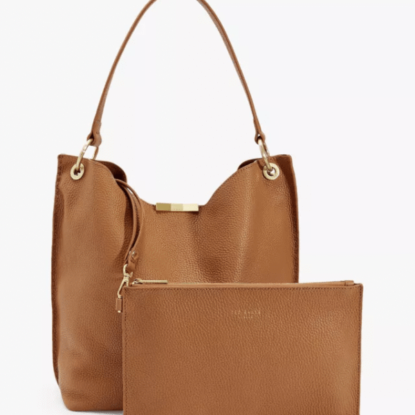 Ted Baker CANDIEE Soft grain hobo leather bag in Tan