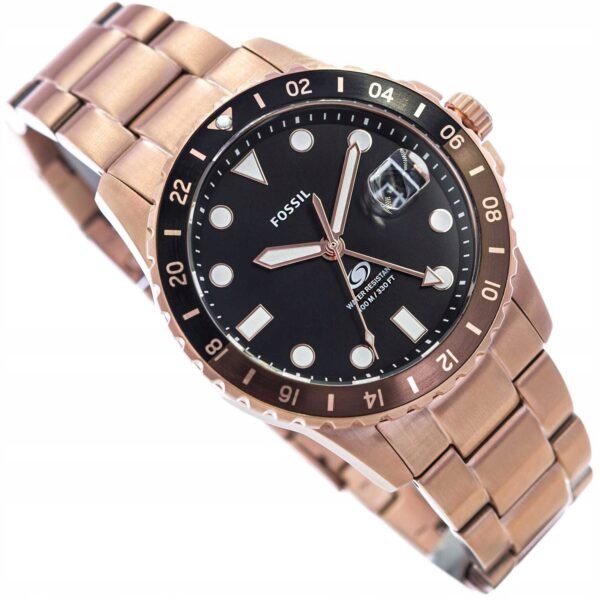 Fossil FS6027 GMT Rose Gold-Tone Stainless Steel Watch
