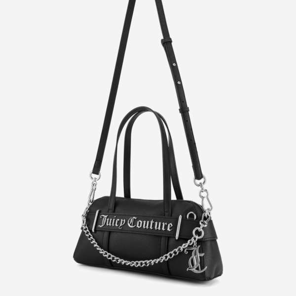 Juicy Couture Jasmine Bugatti Shoulder Bag Black Synthetic Leather Chain Detail