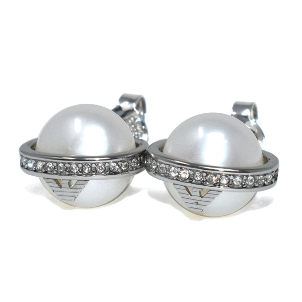 Emporio Armani Earrings Pearls Swarovski Silver tone Stud EGS2839040