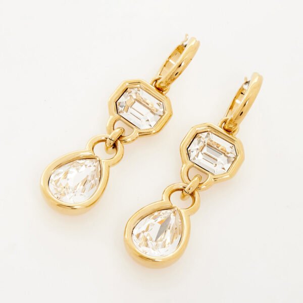Swarovski Dextera Drop Earrings Mixed Cuts, White, Gold-Tone Plated 5663265
