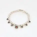 UNOde50 Lady in Red Silver Beaded Thread of Life Elastic Bracelet
