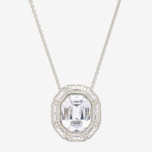 Swarovski Mesmera pendant Octagon cut, Large, White, Rhodium plated 5669914