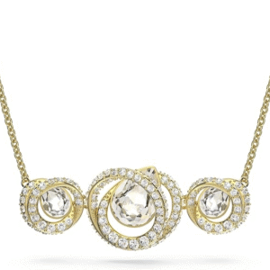 Swarovski Generation Necklace 5636586 Trilogy Crystals Gold Tone White