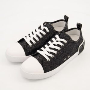 Moschino Couture Logo Glitter Low-Top Sneakers Black