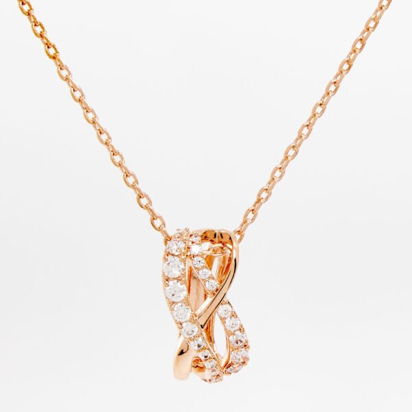 Swarovski Twist Hyperbola necklace White Crystals Rose gold-tone 5633860