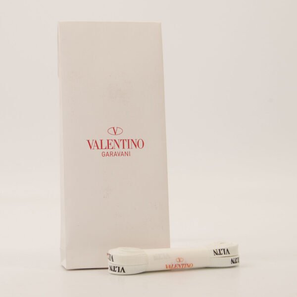 Valentino Garavani VLTN White Logo Shoe Trainer Laces Cotton Italy