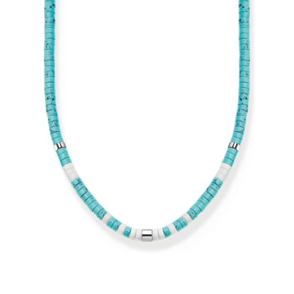 Thomas Sabo Charm Club Sterling Silver Turquoise Stone Necklace – KE2160-058-7-L38V
