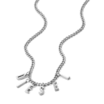 Diesel DX1494040 Unisex Stainless Steel Chain Necklace, Silver-Tone